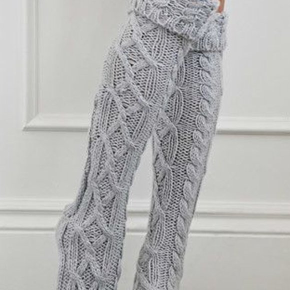 Knee high socks cable knit Cotton Acrylic blend - Picture 6 of 11